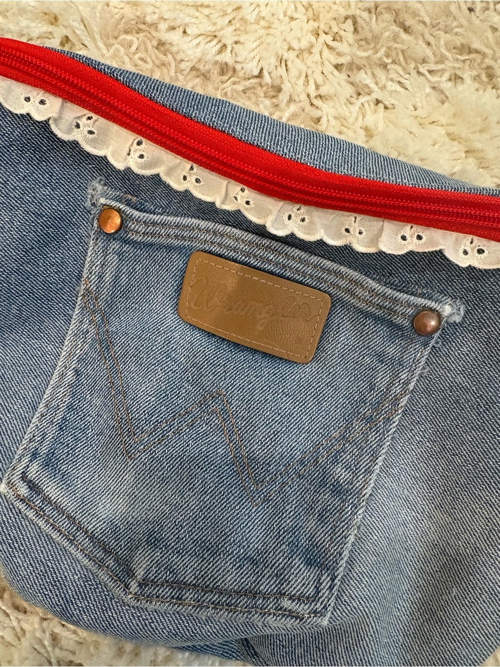 Upcycled Wrangler Denim Crossbody Purse - Picture 3 of 8